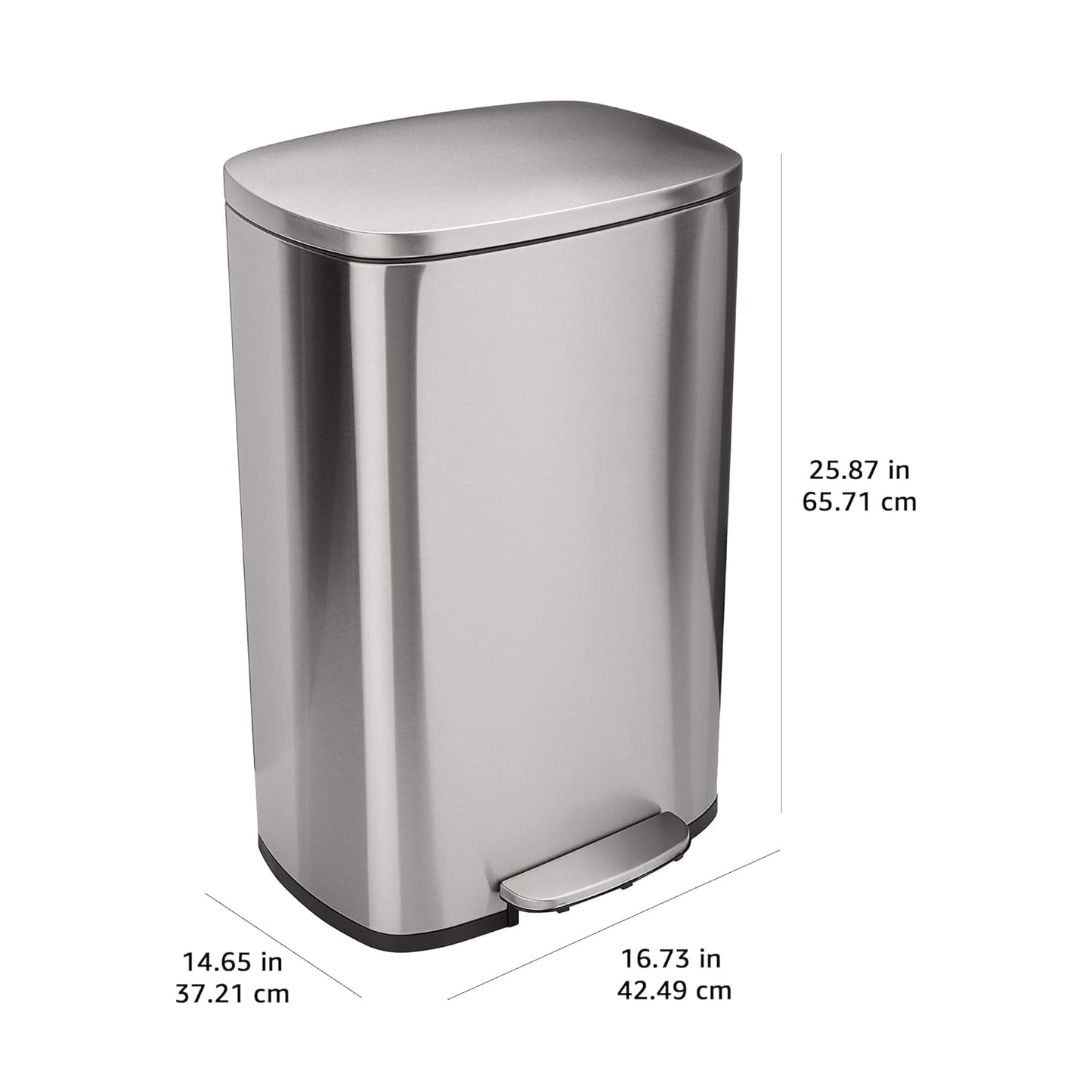 Smudge Resistant Rectangular Trash Can