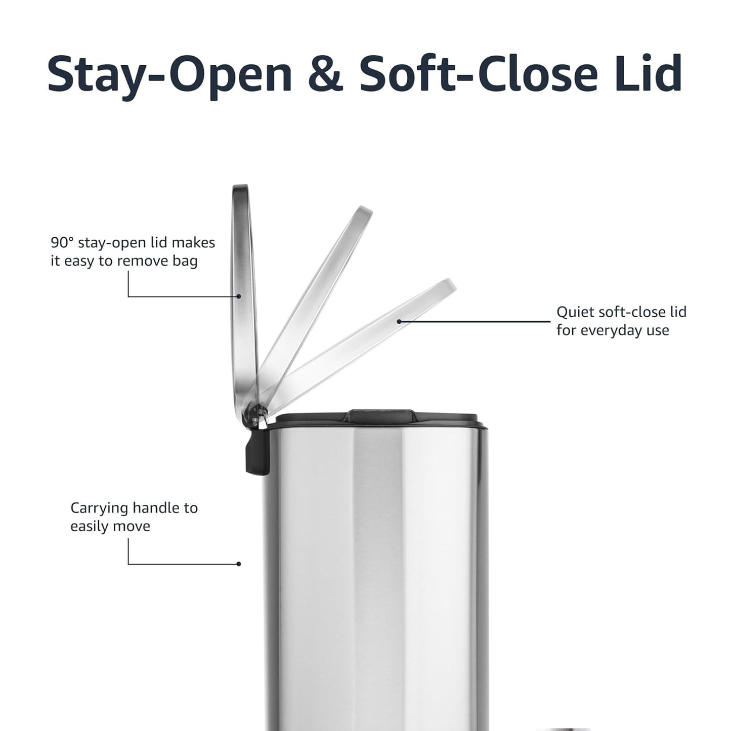 Smudge Resistant Rectangular Trash Can