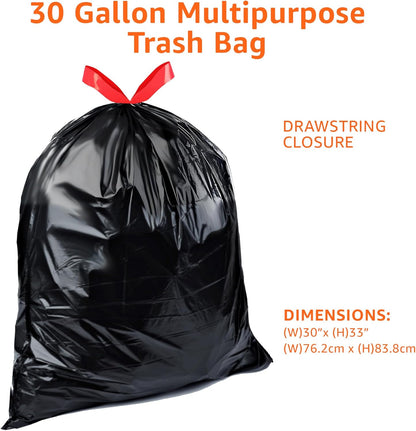 Multipurpose Drawstring Trash Bags - 15 Pcs